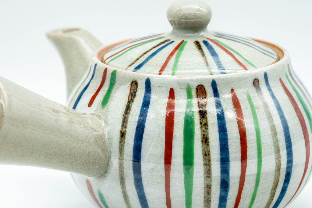 Japanese Kyusu - Multi-Colour Striped Debeso Teapot - 350ml
