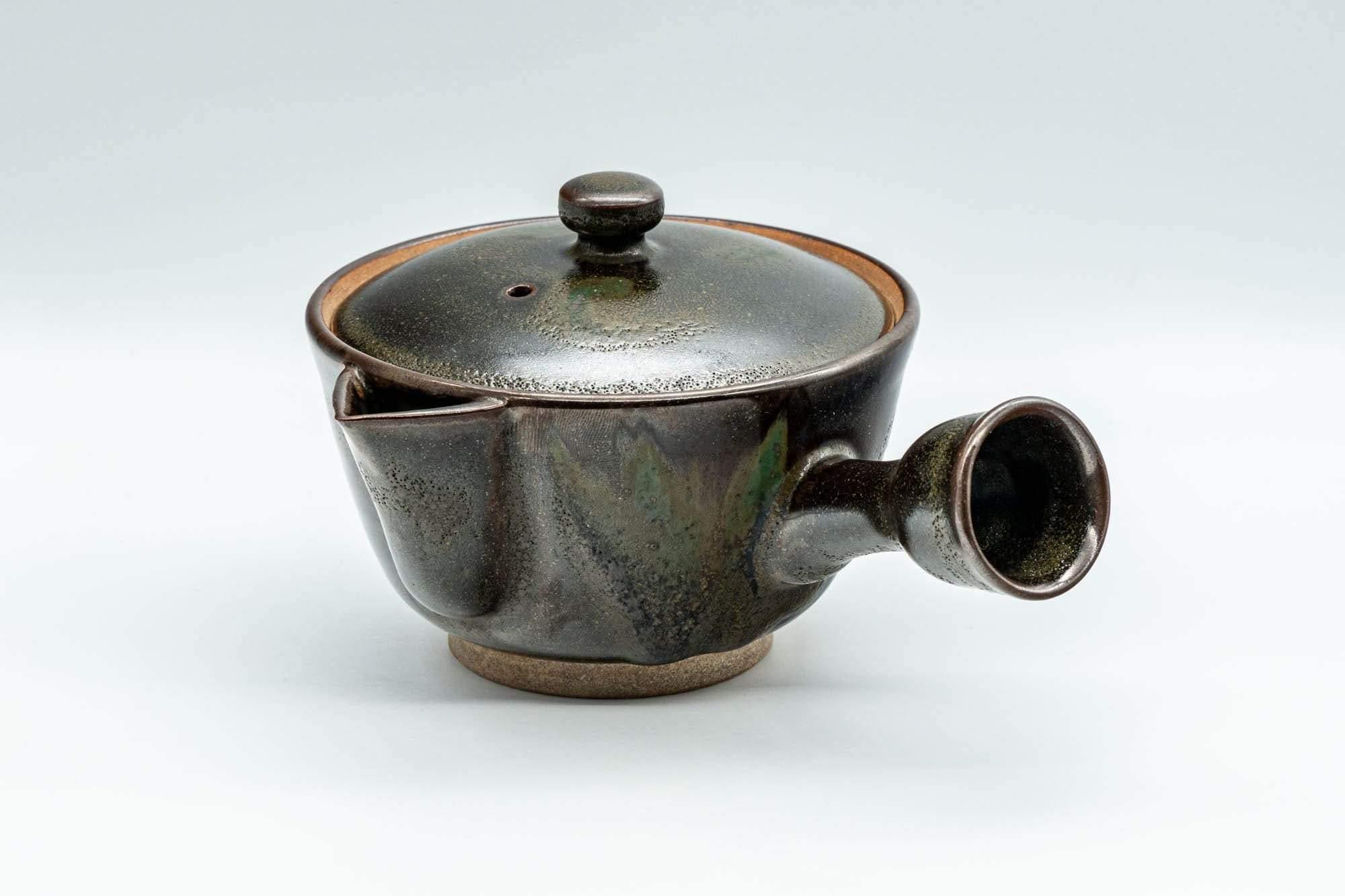 Japanese Kyusu - Black Green Glazed Houhin-style Do-ake Teapot - 200ml