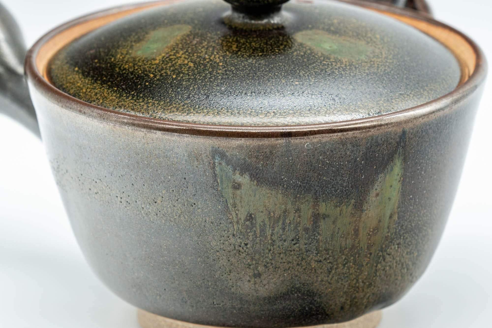 Japanese Kyusu - Black Green Glazed Houhin-style Do-ake Teapot - 200ml