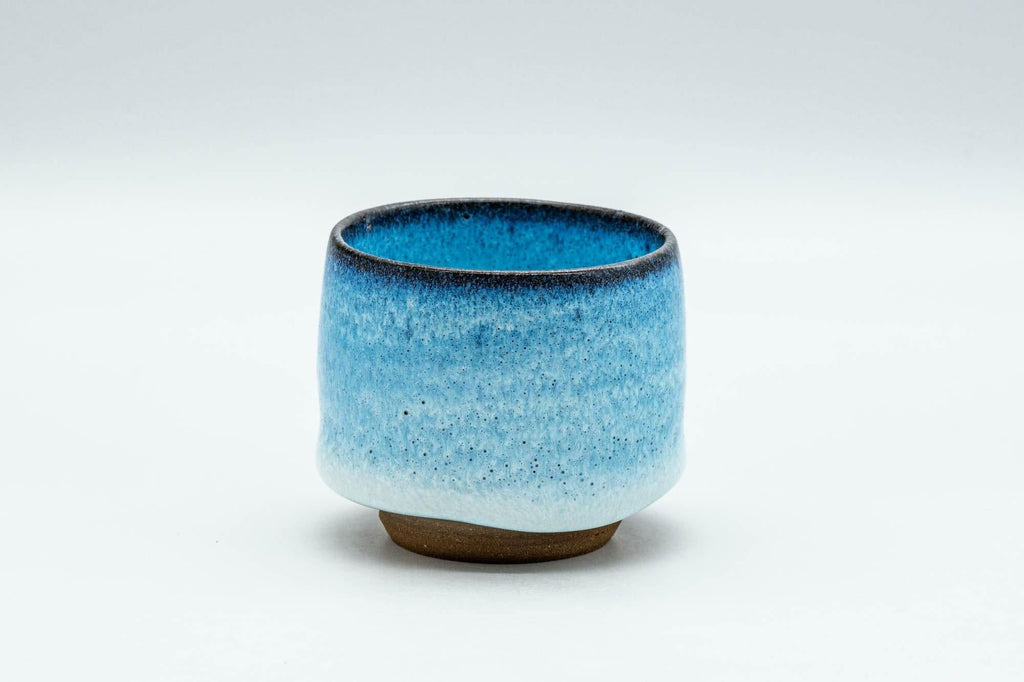 Japanese Teacup - Sky Blue Hare's Fur Glazed Guinomi - 55ml