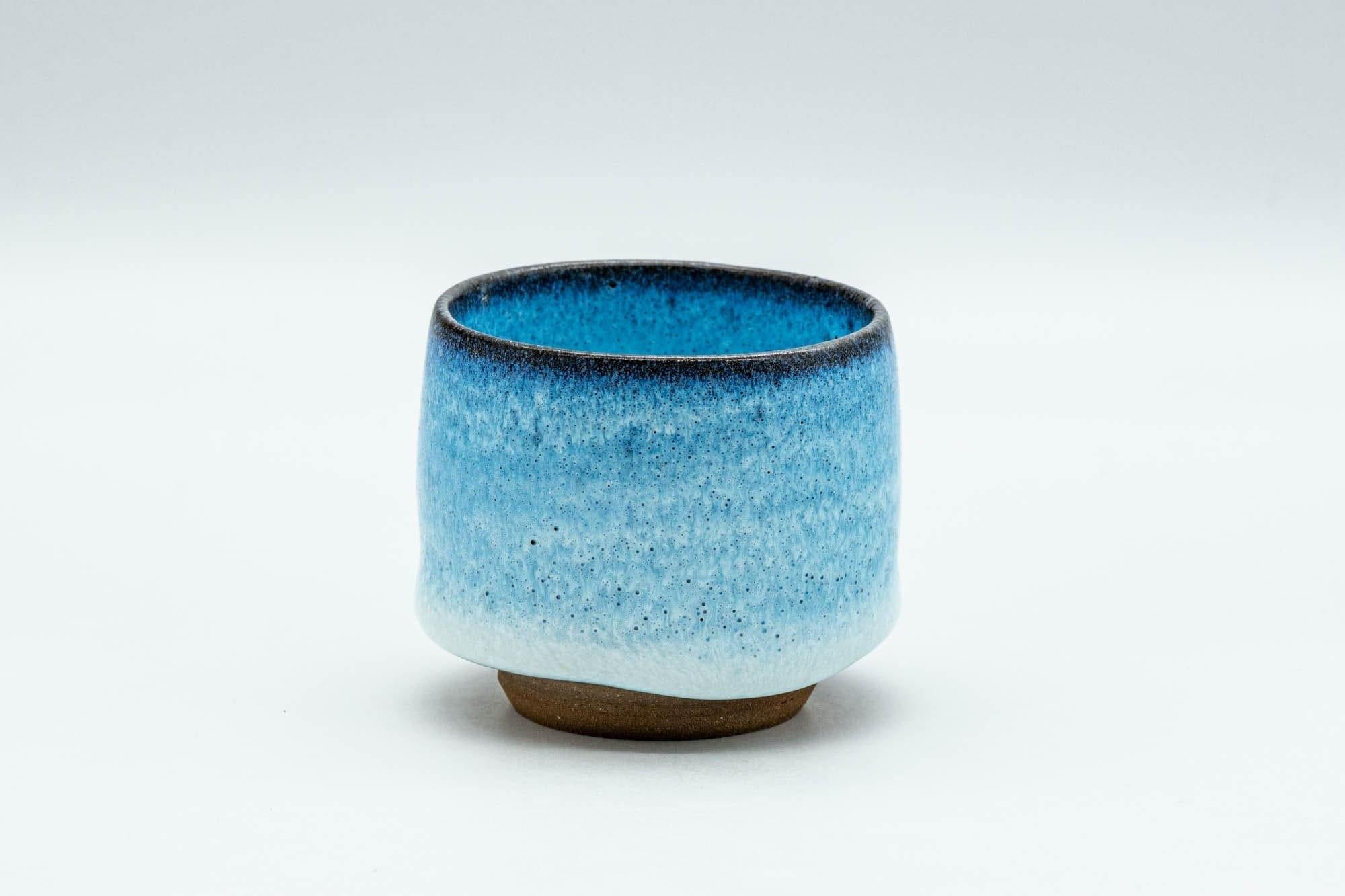 Japanese Teacup - Sky Blue Hare's Fur Glazed Guinomi - 55ml