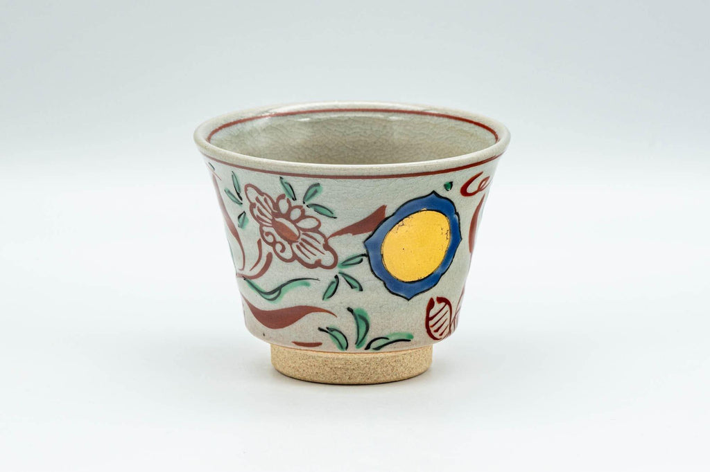 Japanese Teacup - Floral Gold Painted Yunomi - 130ml