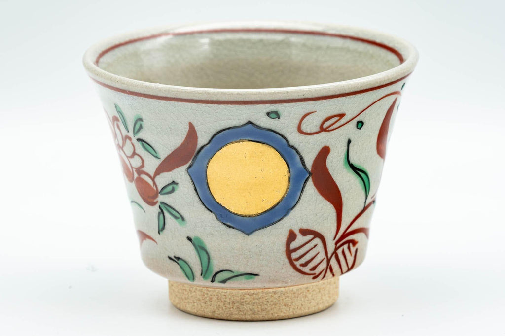 Japanese Teacup - Floral Gold Painted Yunomi - 130ml