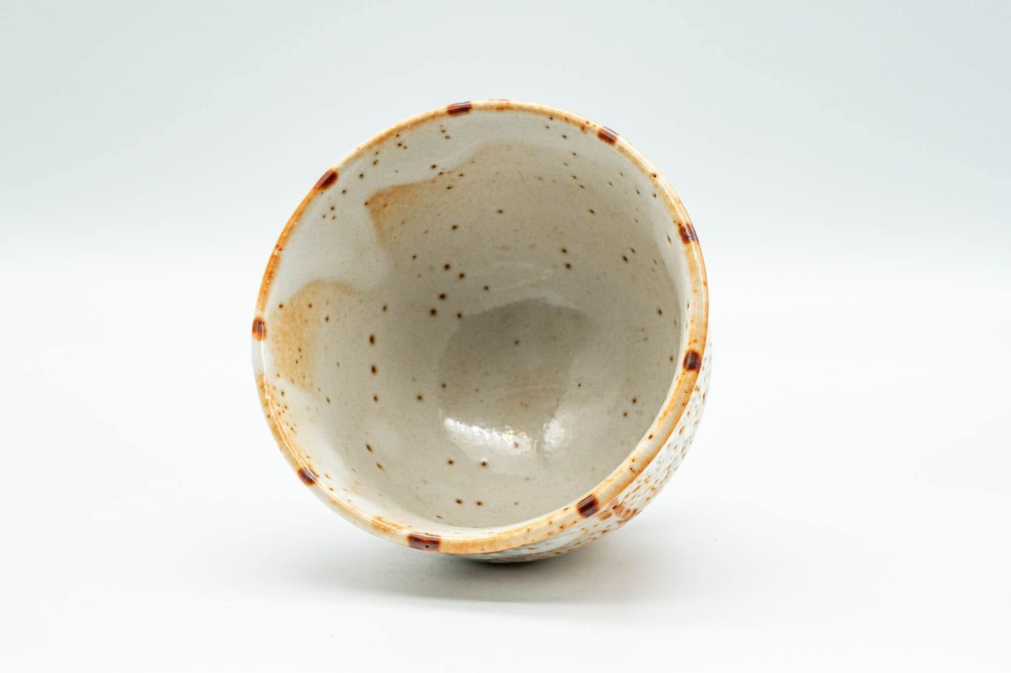 Japanese Teacup - Orange and White Shino Glazed Yunomi - 150ml