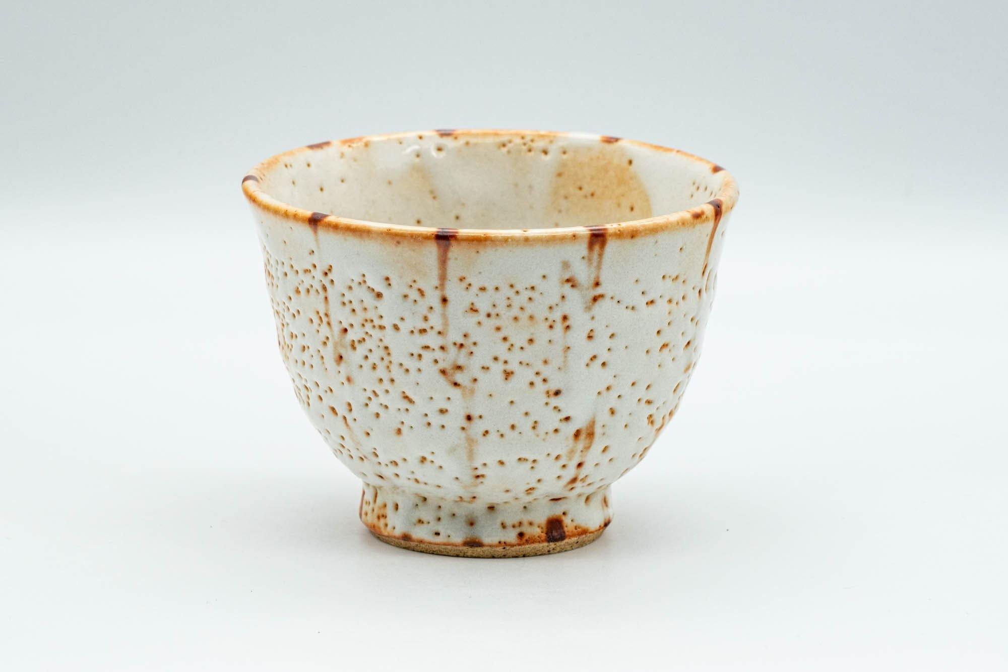 Japanese Teacup - Orange and White Shino Glazed Yunomi - 150ml