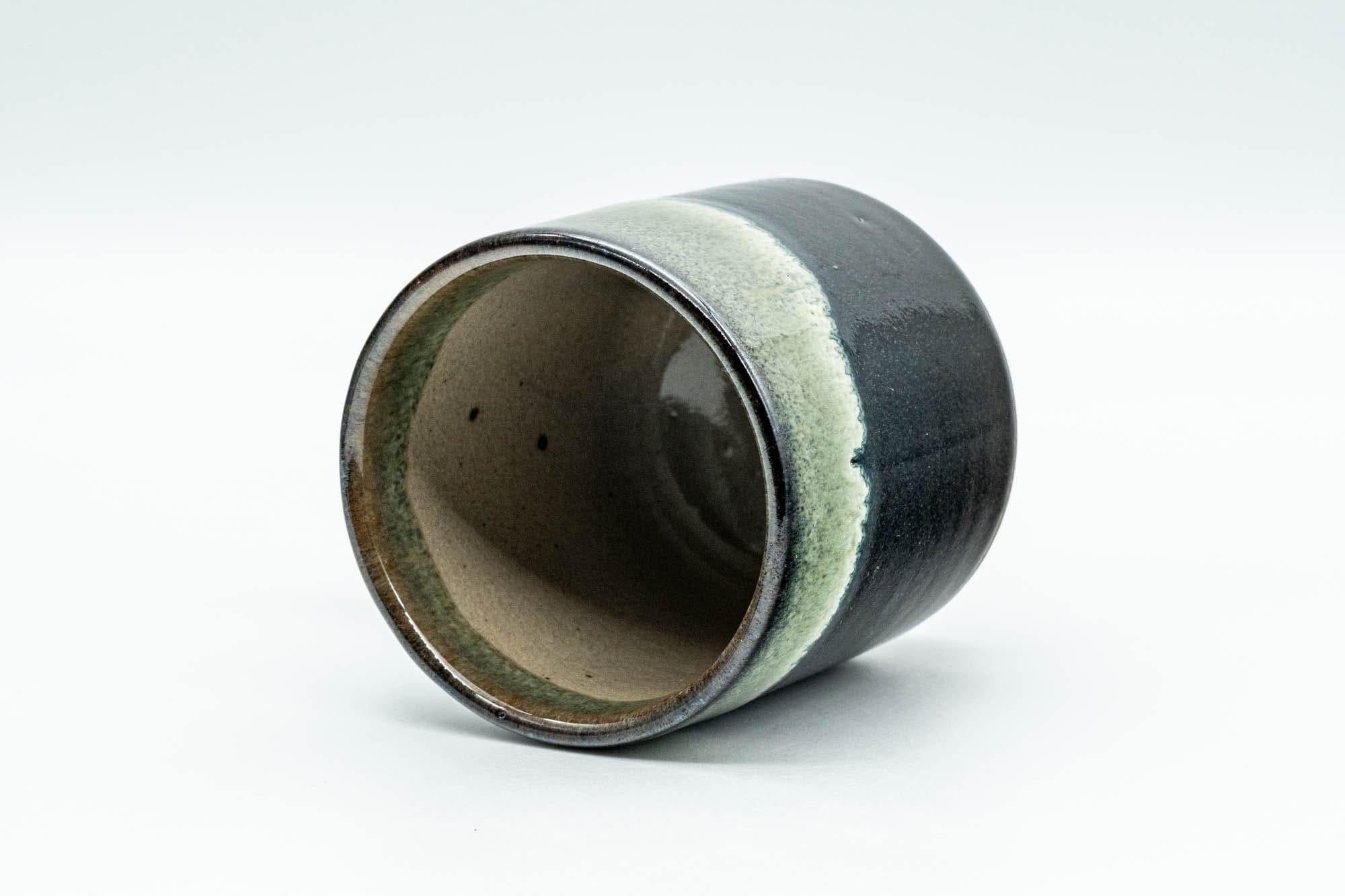 Japanese Teacup - Jet Black and Grey Hare's Fur Glazed Yunomi - 120ml