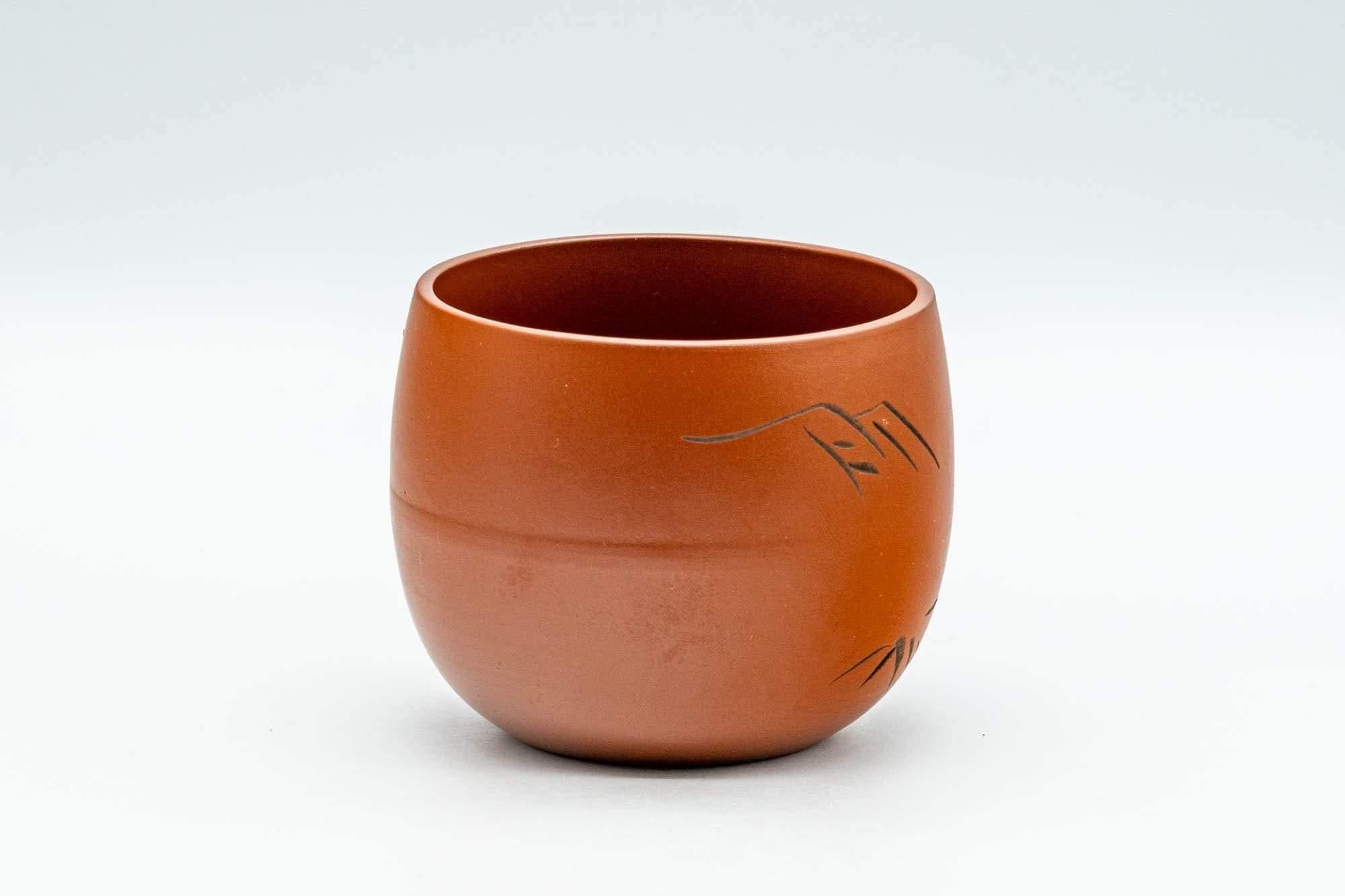 Japanese Teacup - Engraved Mountainous Tokoname-yaki Yunomi - 140ml