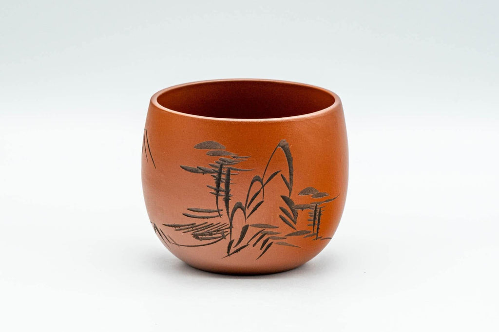 Japanese Teacup - Engraved Mountainous Tokoname-yaki Yunomi - 140ml