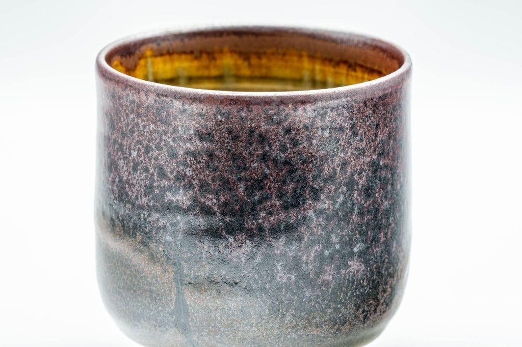 Japanese Teacup - Purple Tenmoku and Drip-Glazed Yunomi - 180ml