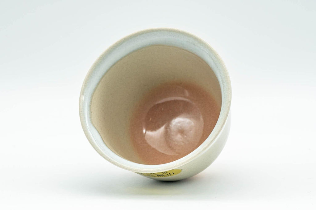 Japanese Teacup Set - 椿窯, 天鵬山 Tsubaki Kiln - 5 Beige and White Glazed Hagi-yaki Yunomi in Wooden Box - 75ml