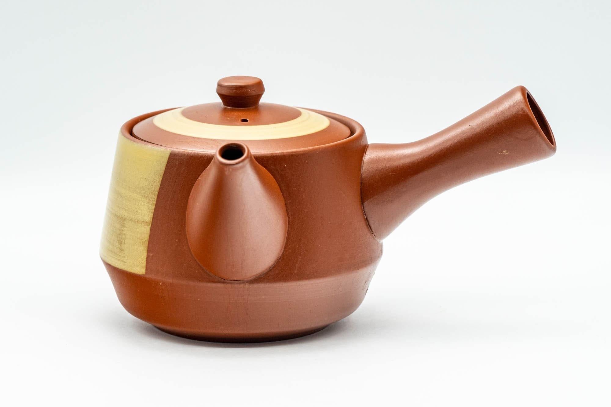 Japanese Tea Set - Mountainous Tokoname-yaki Debeso Kyusu Teapot with 5 White Inner Glazed Yunomi Teacups