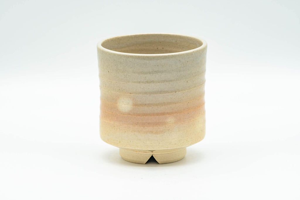 Japanese Teacup - Beige Pink Gohonte Hagi-yaki Spiraling Yunomi - 150ml