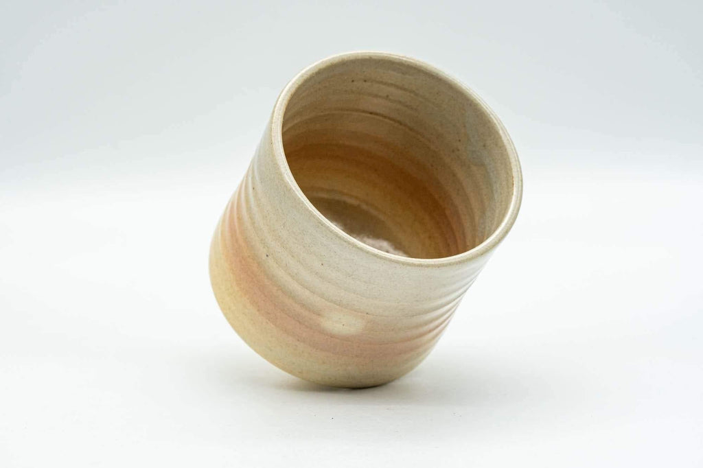 Japanese Teacup - Beige Pink Gohonte Hagi-yaki Spiraling Yunomi - 150ml