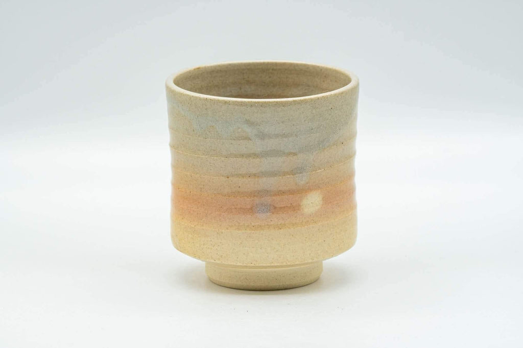 Japanese Teacup - Beige Pink Gohonte Hagi-yaki Spiraling Yunomi - 150ml