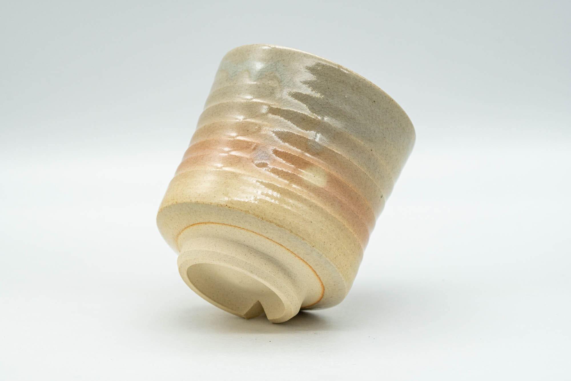 Japanese Teacup - Beige Pink Gohonte Hagi-yaki Spiraling Yunomi - 150ml