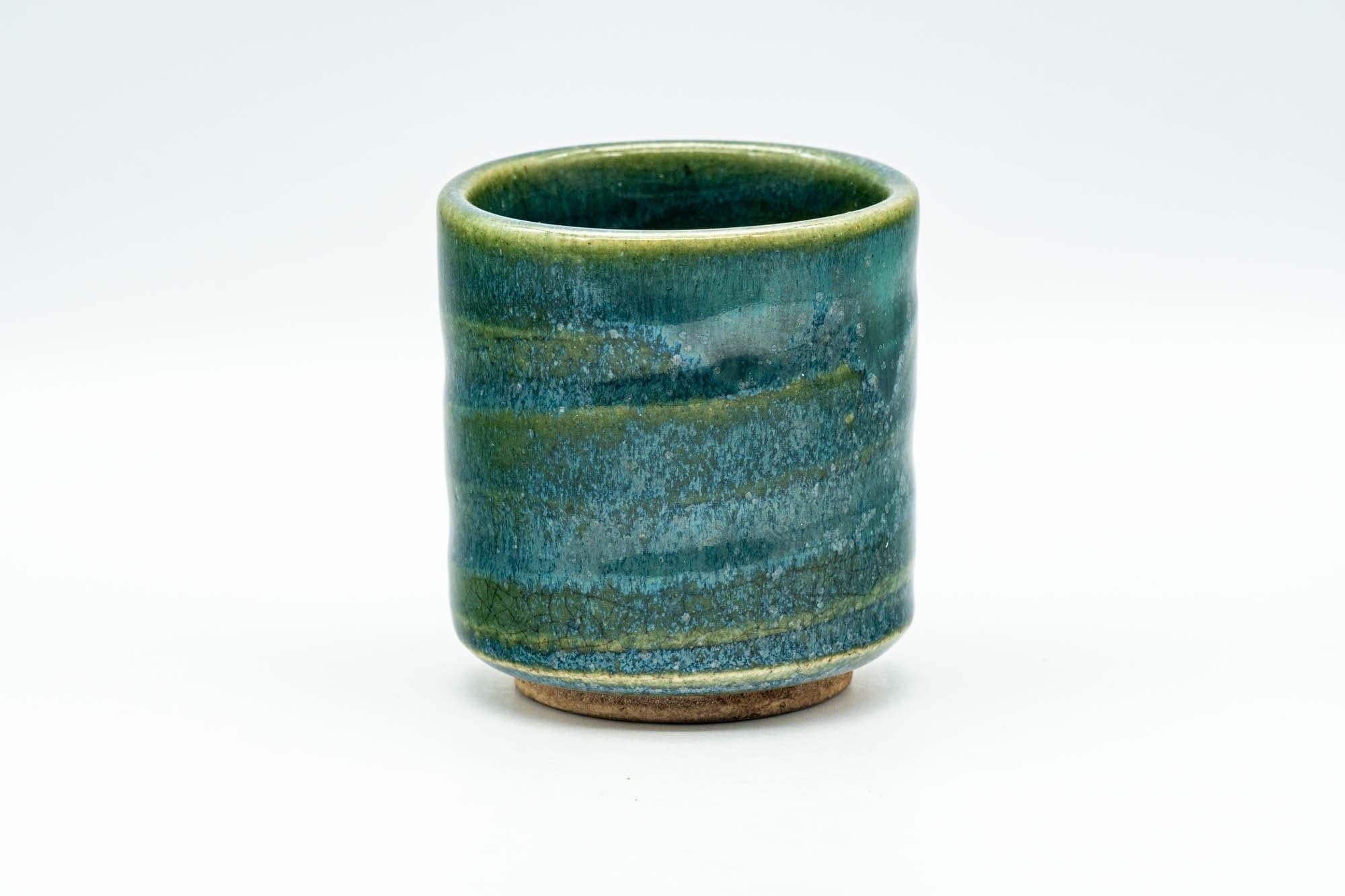 Japanese Teacup - Speckled Turquoise Green Glazed Yunomi - 140ml
