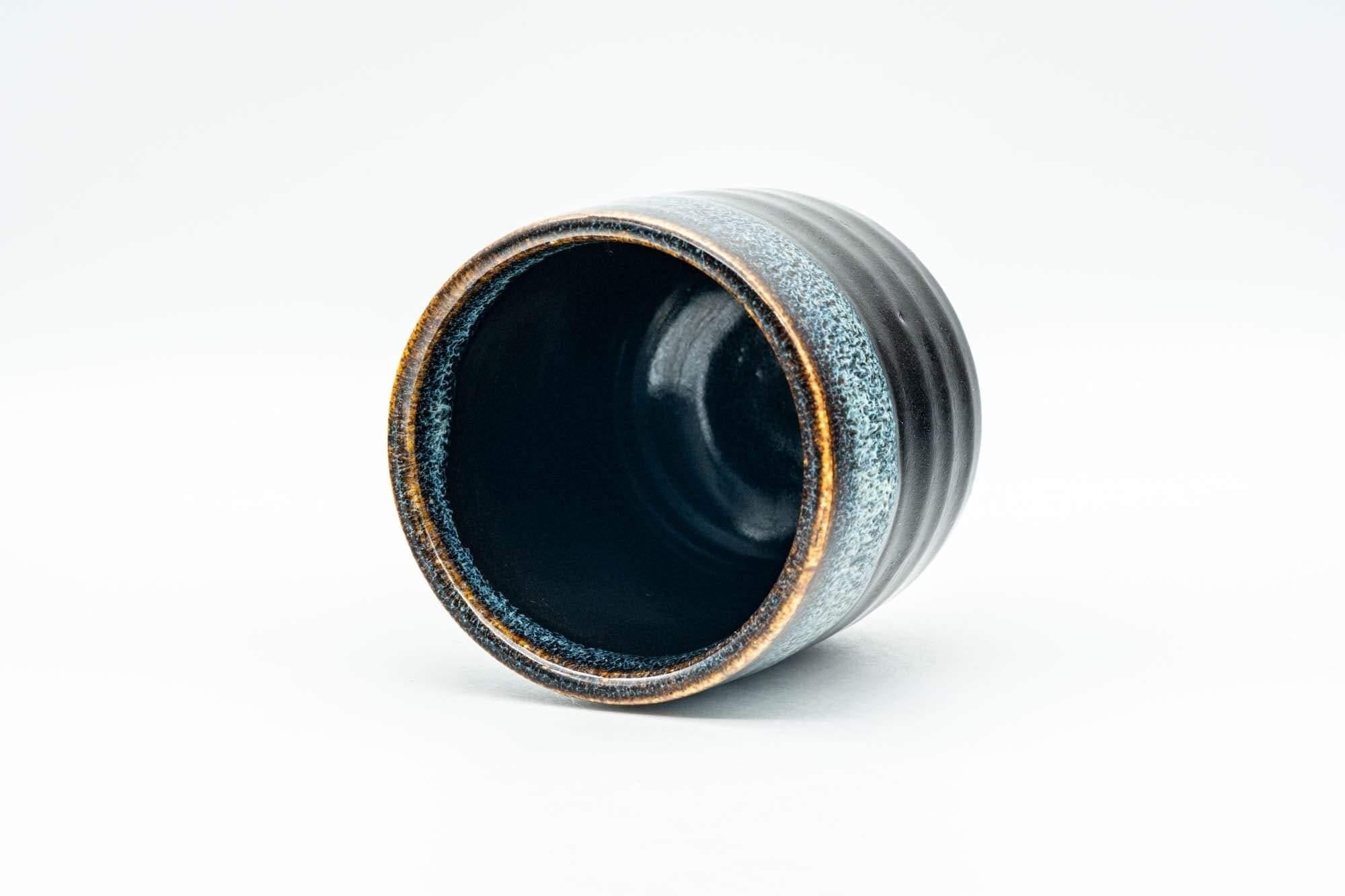 Japanese Teacup - Blue Hare's Fur Jet Black Glazed Yunomi - 170ml