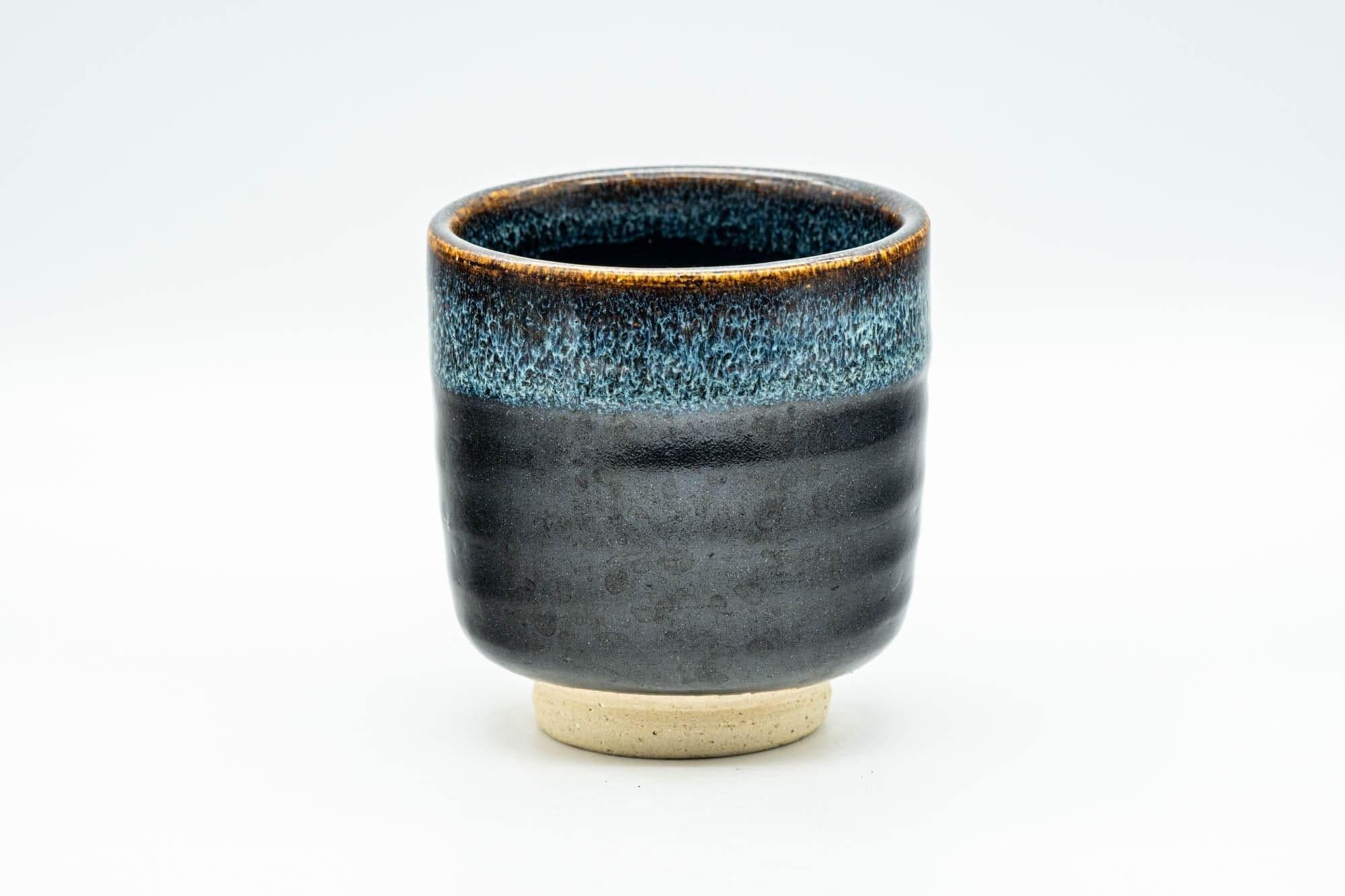 Japanese Teacup - Blue Hare's Fur Jet Black Glazed Yunomi - 170ml