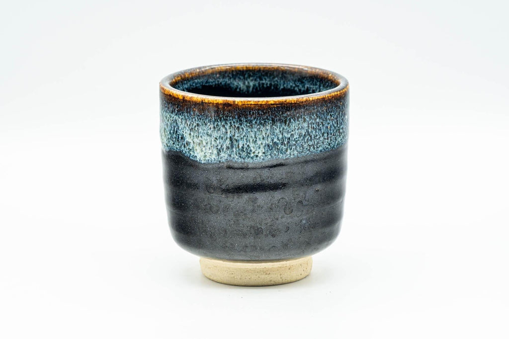 Japanese Teacup - Blue Hare's Fur Jet Black Glazed Yunomi - 170ml