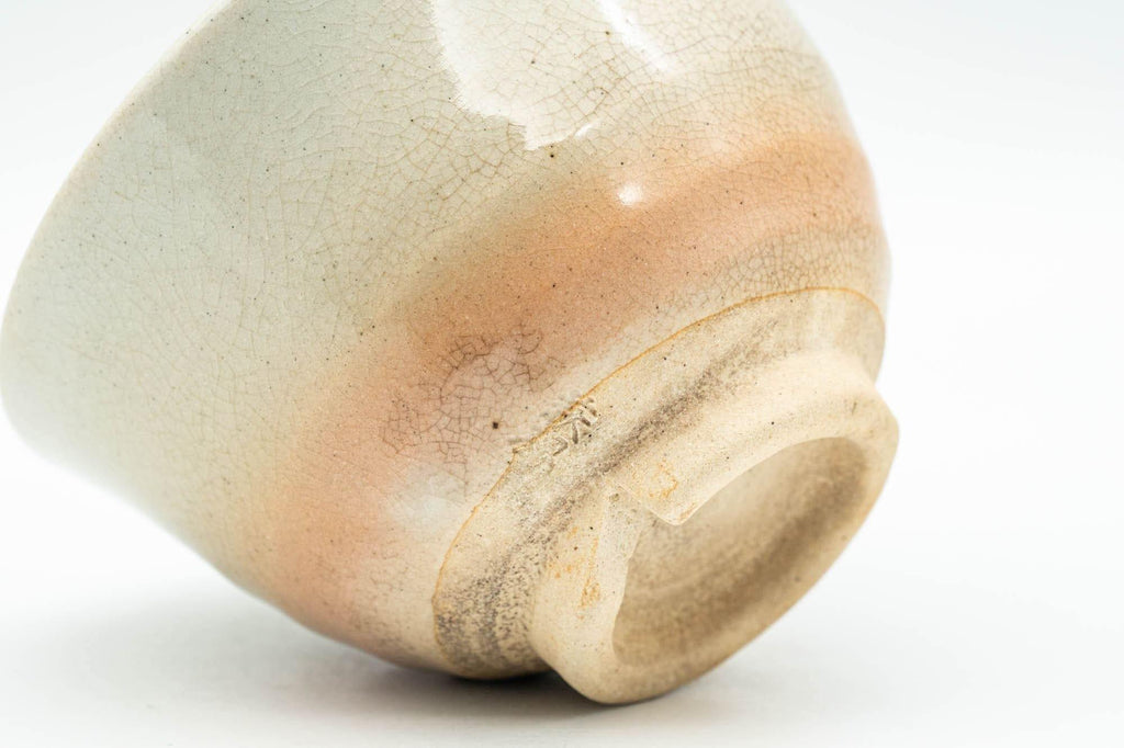 Japanese Teacups - Pair of Beige Pink Weathered Hagi-yaki Yunomi - 90ml