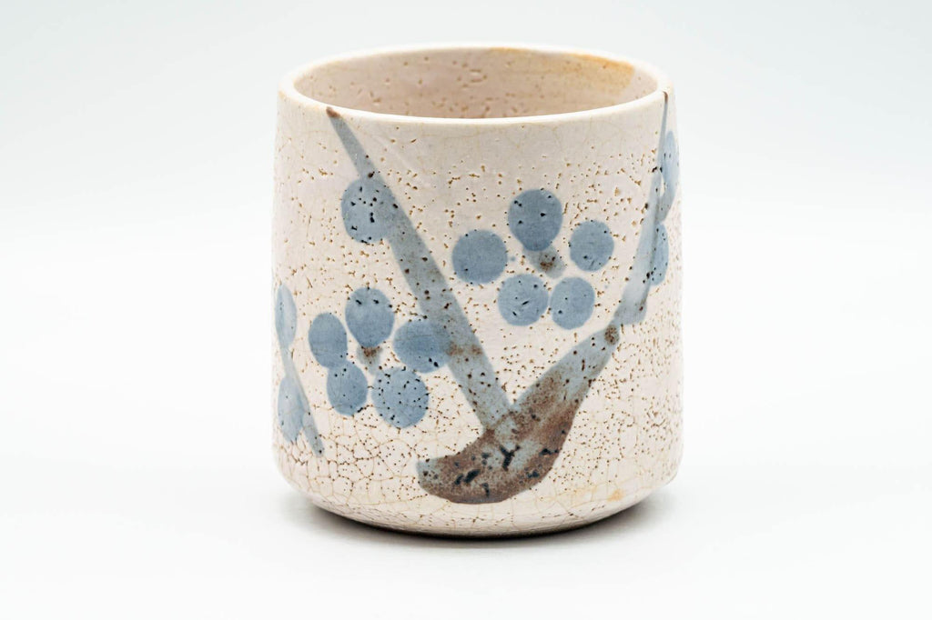 Japanese Teacups - Pair of Pink Floral Tsutsu-gata Yunomi - 170ml