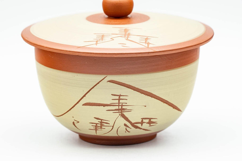 Japanese Teacup - Mountainous Tokoname-yaki Lidded Yunomi - 100ml