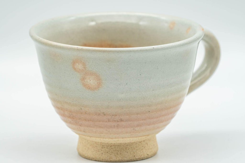 Japanese Teacup - Beige Gohonte Hagi-yaki Handled Yunomi - 140ml