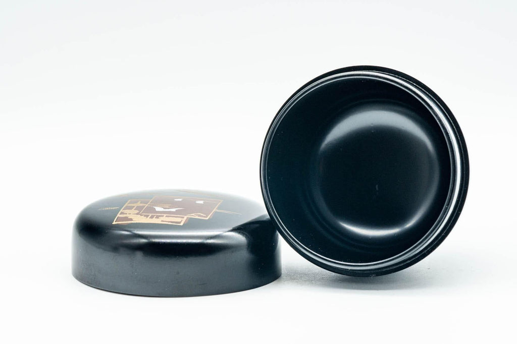 Japanese Natsume - Black Motifs Urushi Lacquer Matcha Tea Caddy - 100ml