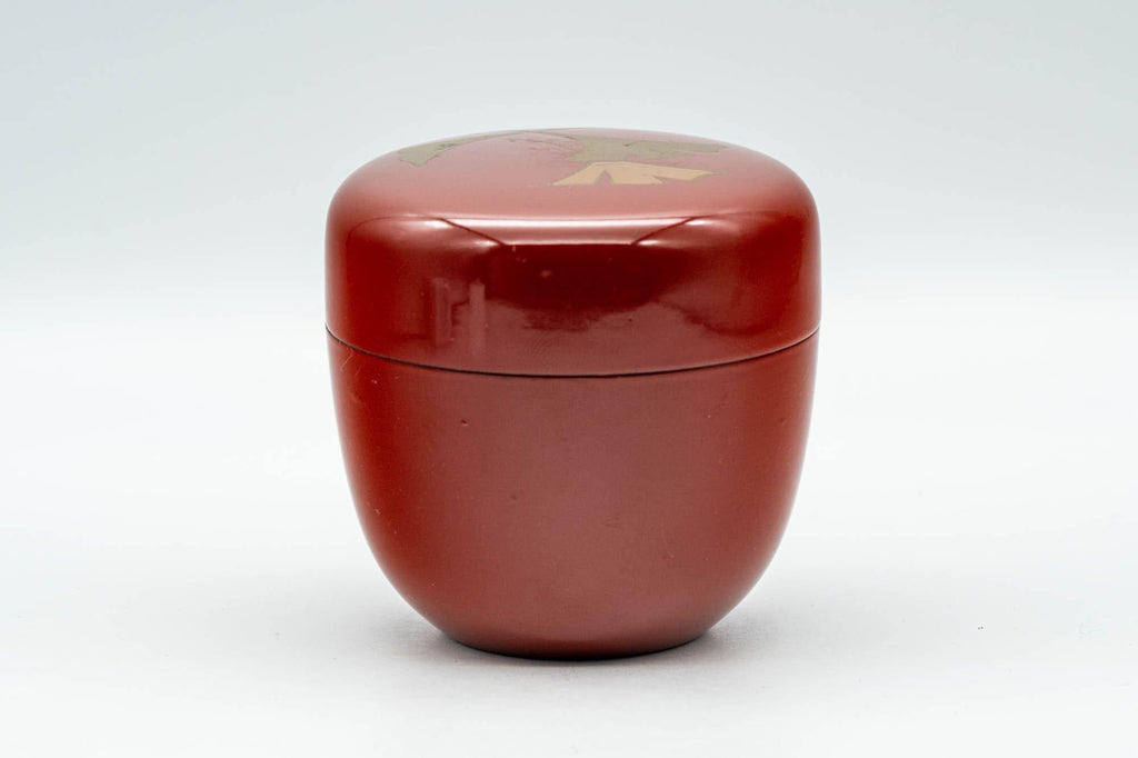 Japanese Natsume - Ginkgo Leaves Red Lacquer Matcha Tea Caddy - 100ml