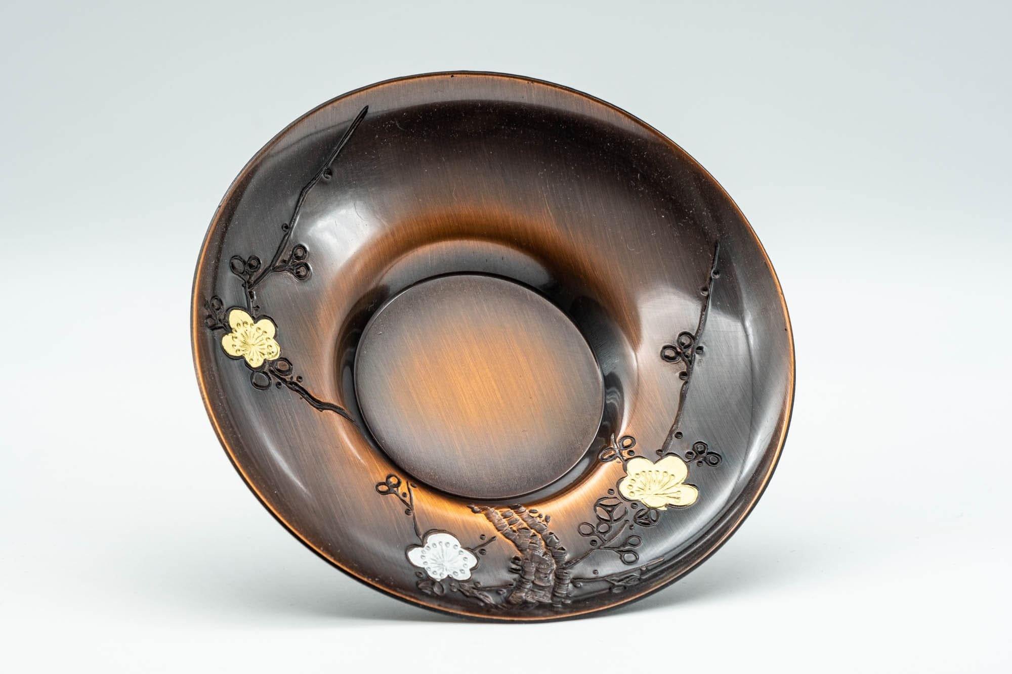 Japanese Chataku - Set of 5 齋山堂 純銅製 Saizando - Floral Copper Tea Saucers