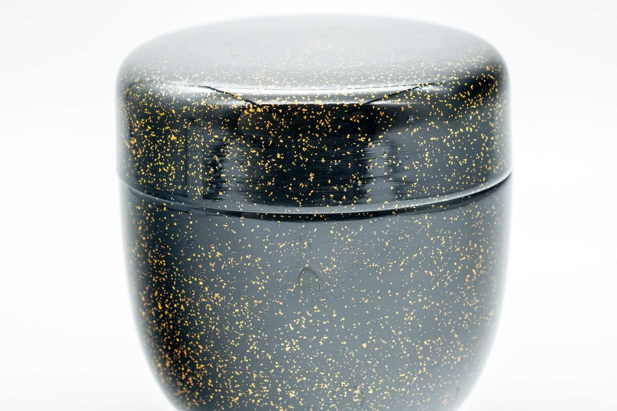 Japanese Natsume - Gold Speckled Black Lacquer Matcha Tea Caddy - 100ml