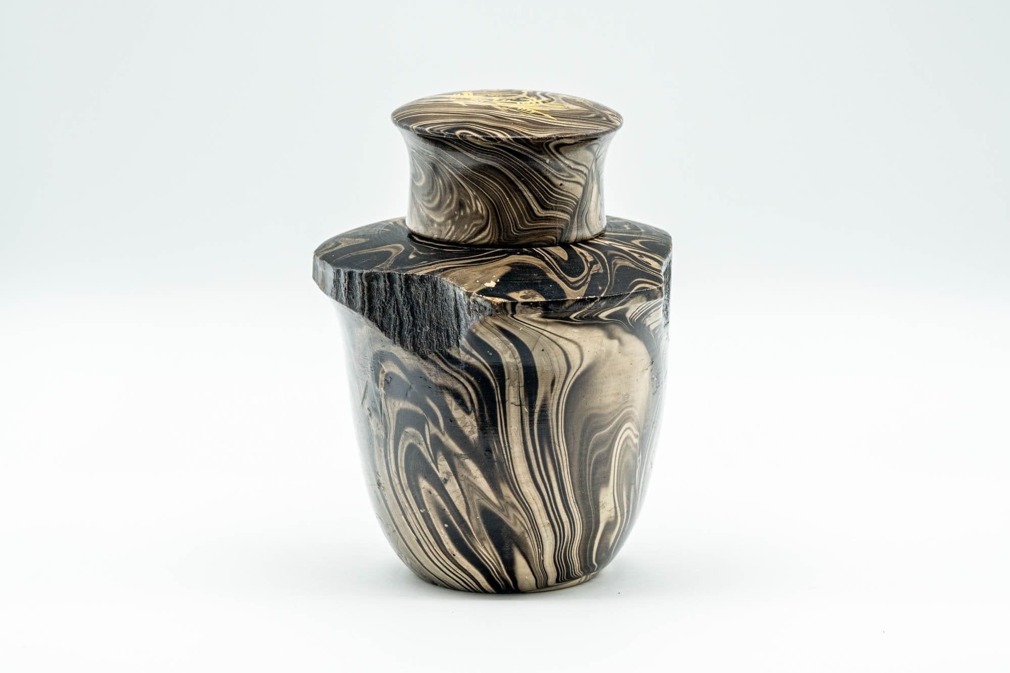 Japanese Chatsubo - Suminagashi Marbled Wooden Tea Canister - 200ml
