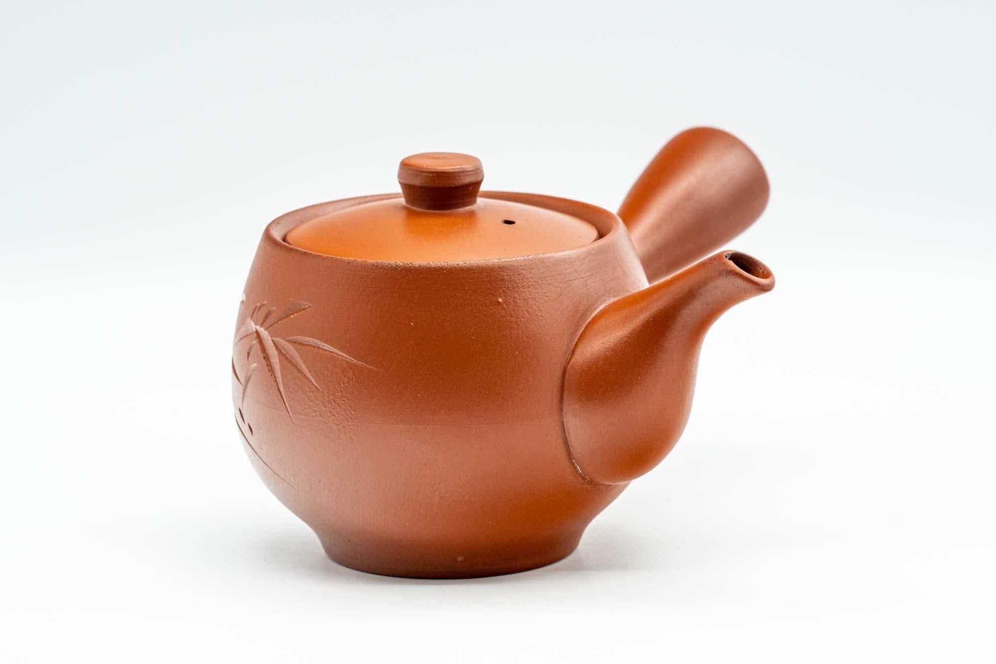 Japanese Kyusu - Bamboo Engraved Tokoname-yaki Debeso Teapot - 180ml