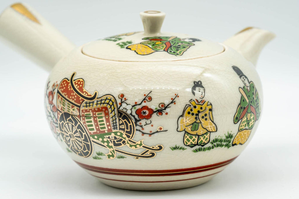 Japanese Kyusu - Golden Villagers Kutani-yaki Debeso Teapot - 300ml