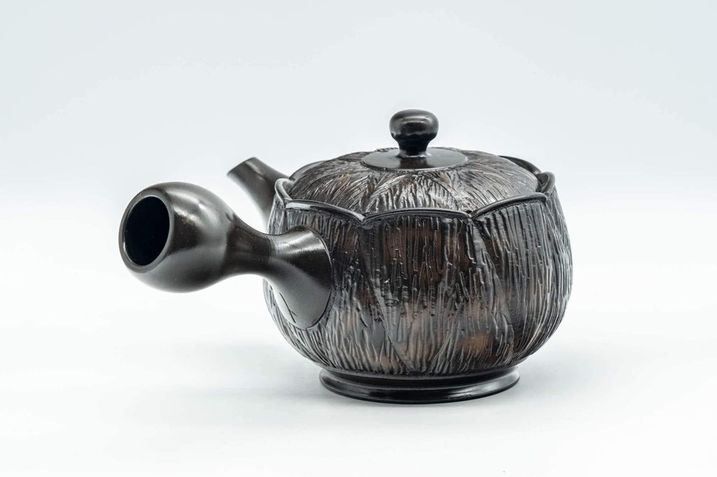 Japanese Kyusu - Textured Black Kurodei Tokoname-yaki Teapot - 250ml