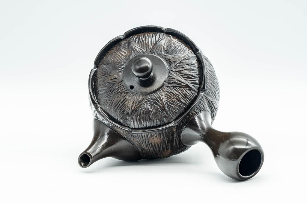 Japanese Kyusu - Textured Black Kurodei Tokoname-yaki Teapot - 250ml