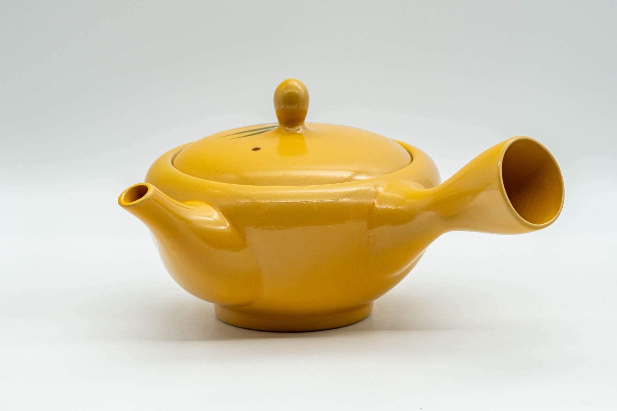 Japanese Kyusu - Floral Yellow Tokoname-yaki Teapot - 300ml