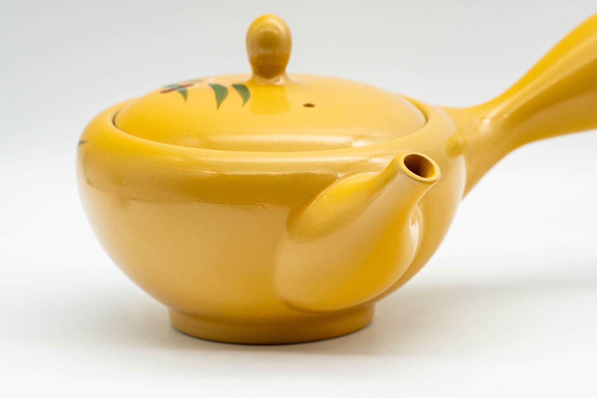 Japanese Kyusu - Floral Yellow Tokoname-yaki Teapot - 300ml
