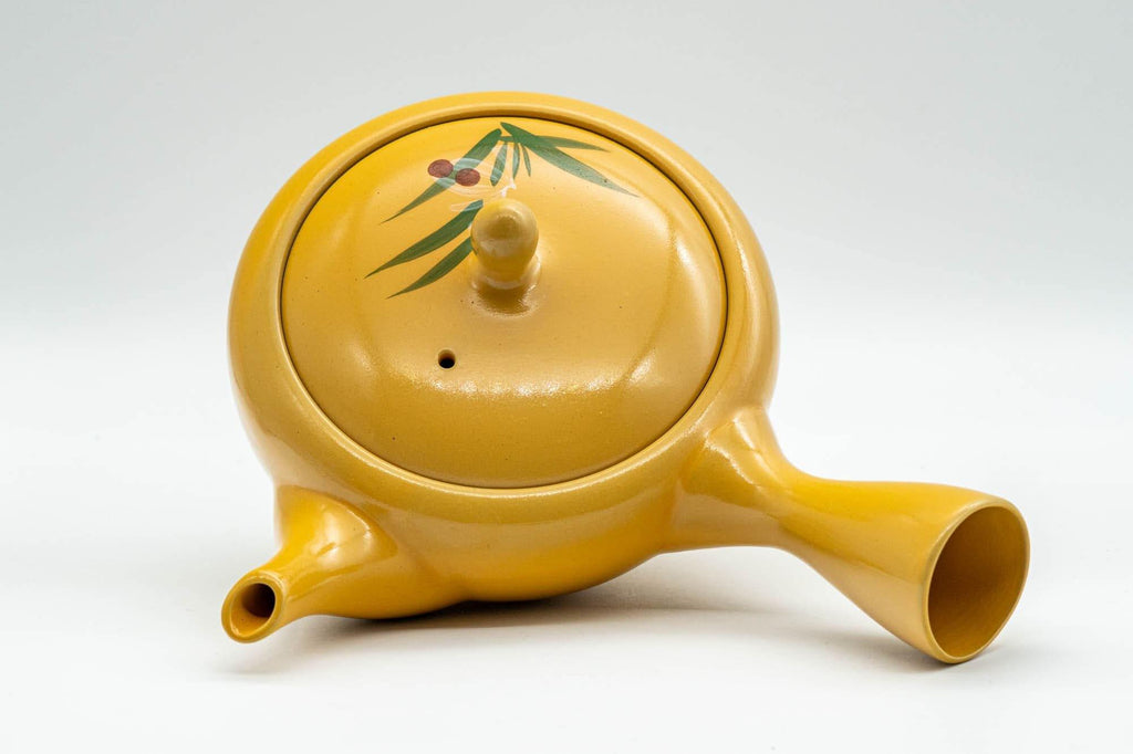 Japanese Kyusu - Floral Yellow Tokoname-yaki Teapot - 300ml