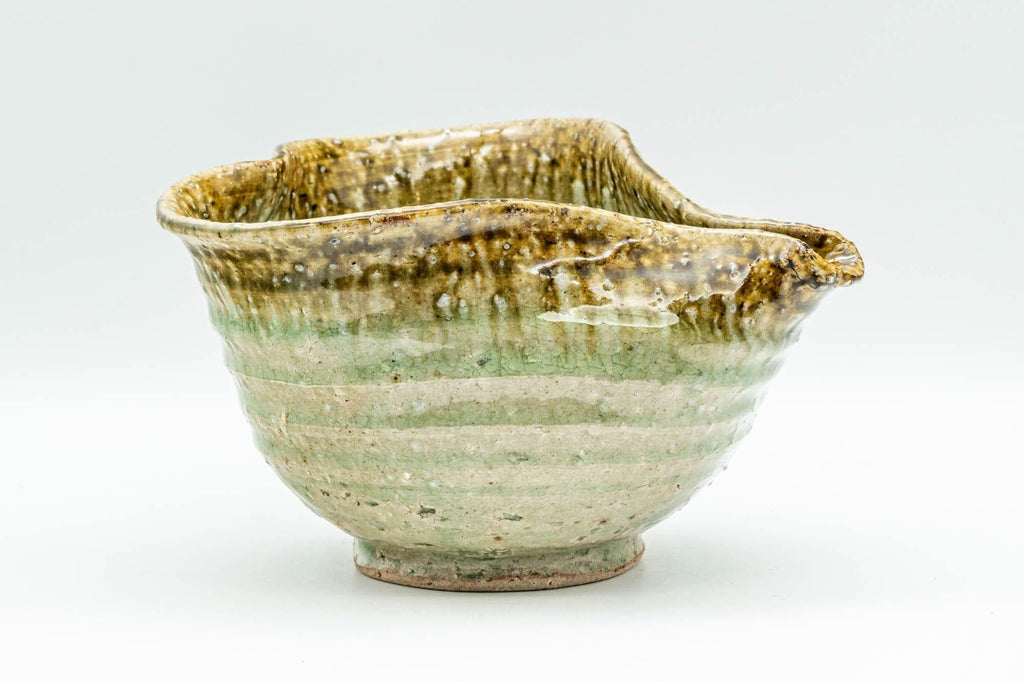 Japanese Katakuchi - Beige Green Crazed Glazed Tea Pouring Bowl - 400ml