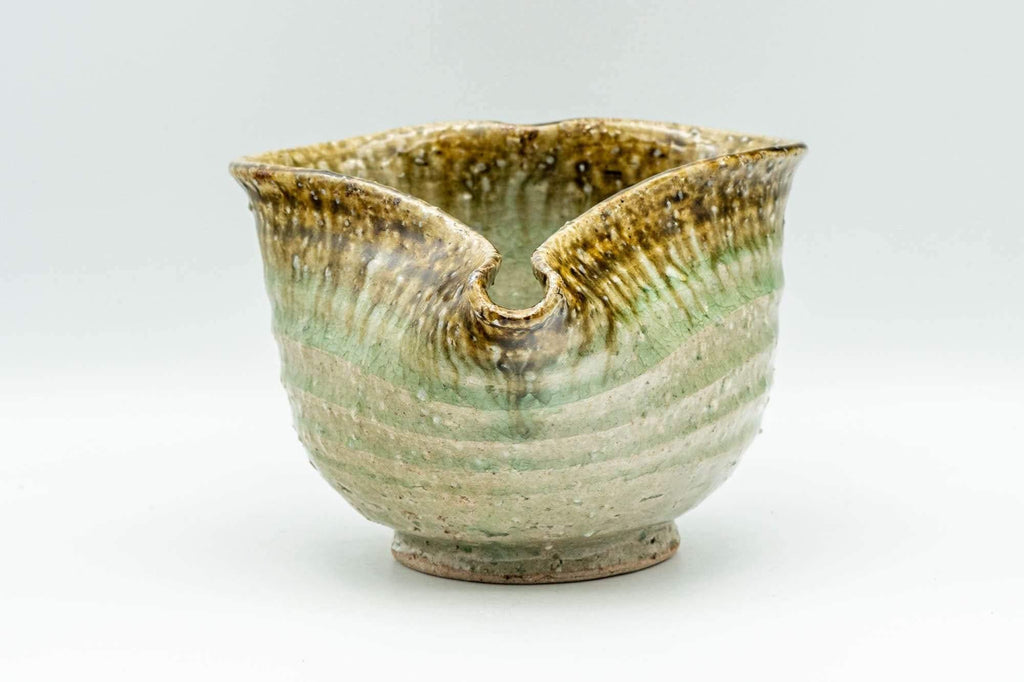 Japanese Katakuchi - Beige Green Crazed Glazed Tea Pouring Bowl - 400ml