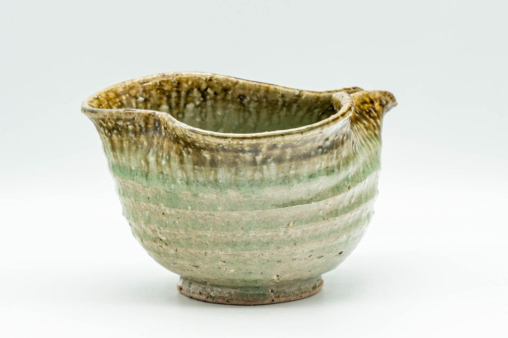 Japanese Katakuchi - Beige Green Crazed Glazed Tea Pouring Bowl - 400ml