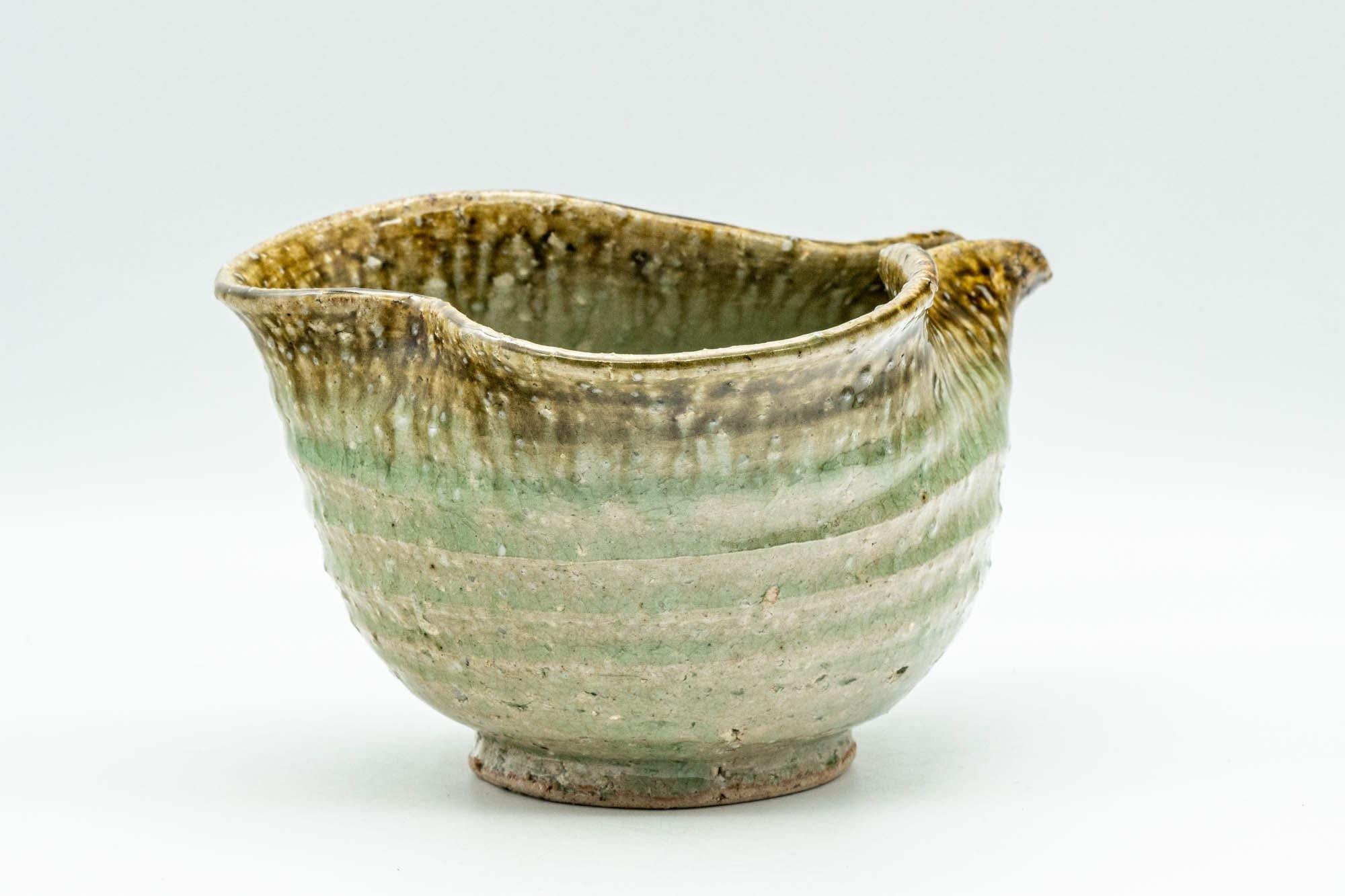 Japanese Katakuchi - Beige Green Crazed Glazed Tea Pouring Bowl - 400ml