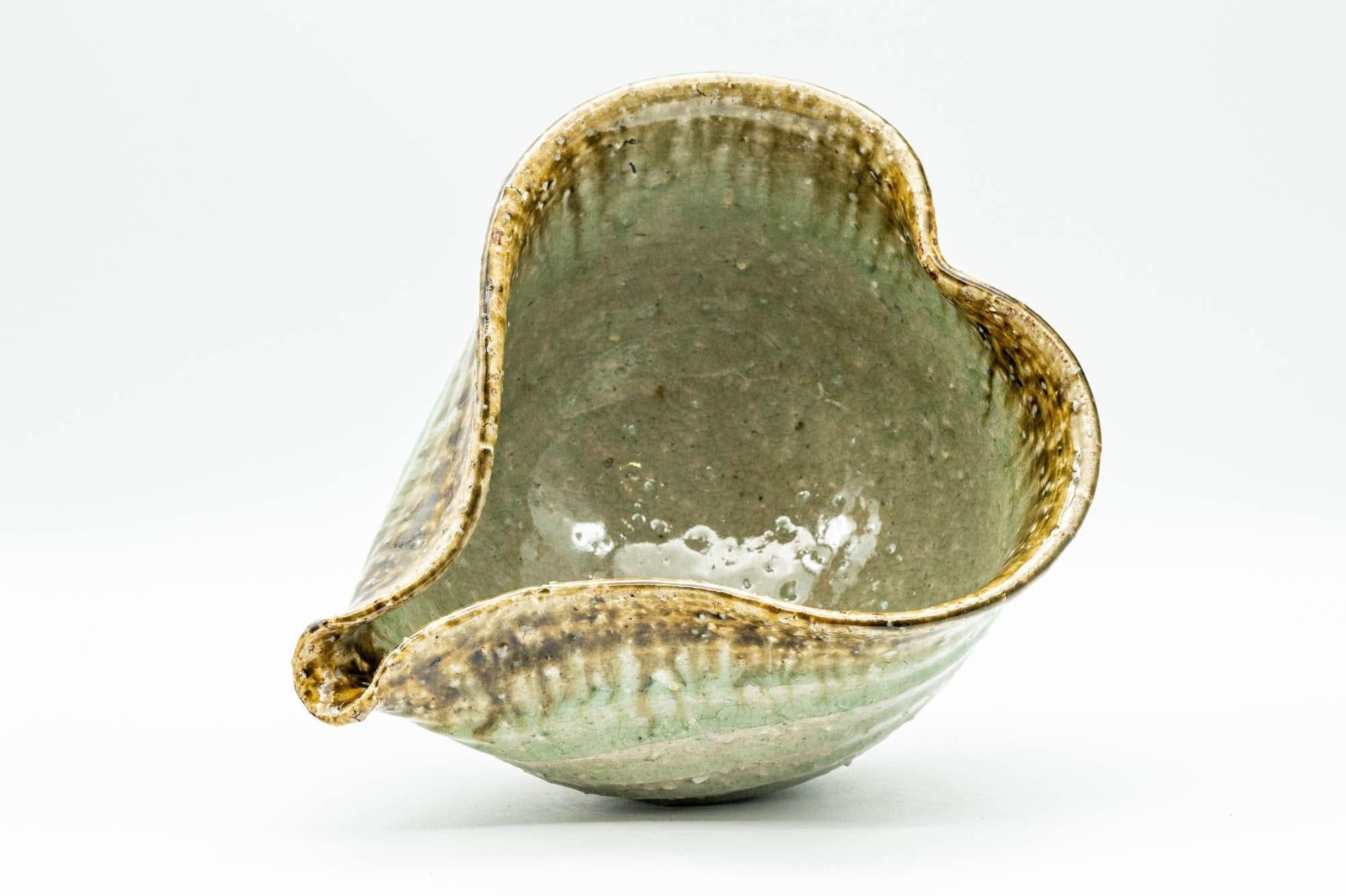 Japanese Katakuchi - Beige Green Crazed Glazed Tea Pouring Bowl - 400ml