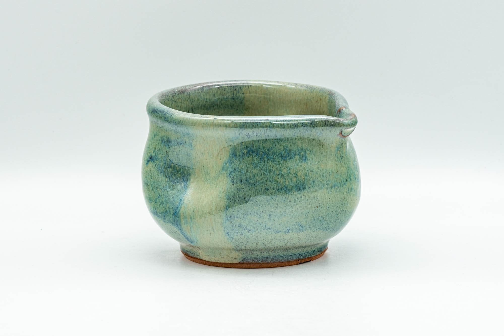 Japanese Tea Set - Green Glazed Dobin Do-ake Teapot with Katakuchi Water Cooler and 2 Yunomi Teacups