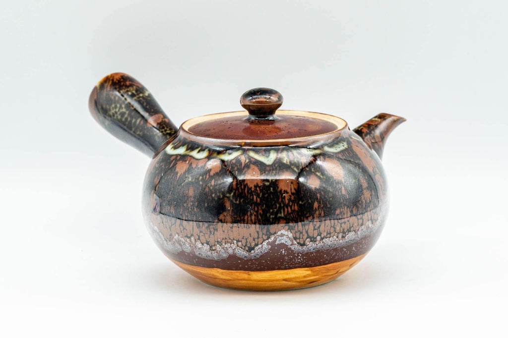 Japanese Tea Set - Drip Glazed Arita-yaki Debeso Kyusu Teapot with 4 Yunomi Teacups