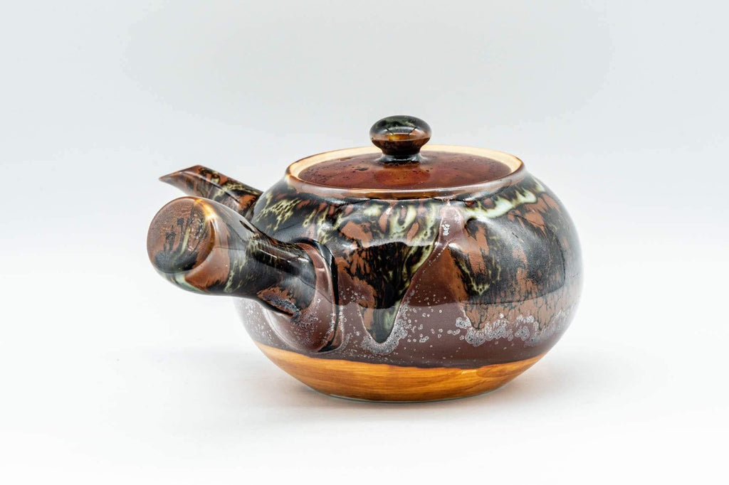 Japanese Tea Set - Drip Glazed Arita-yaki Debeso Kyusu Teapot with 4 Yunomi Teacups