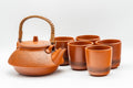 Japanese Tea Set - 義仙 Morishita Gisen - Tokoname-yaki Debeso Dobin Teapot with 5 Yunomi Teacups