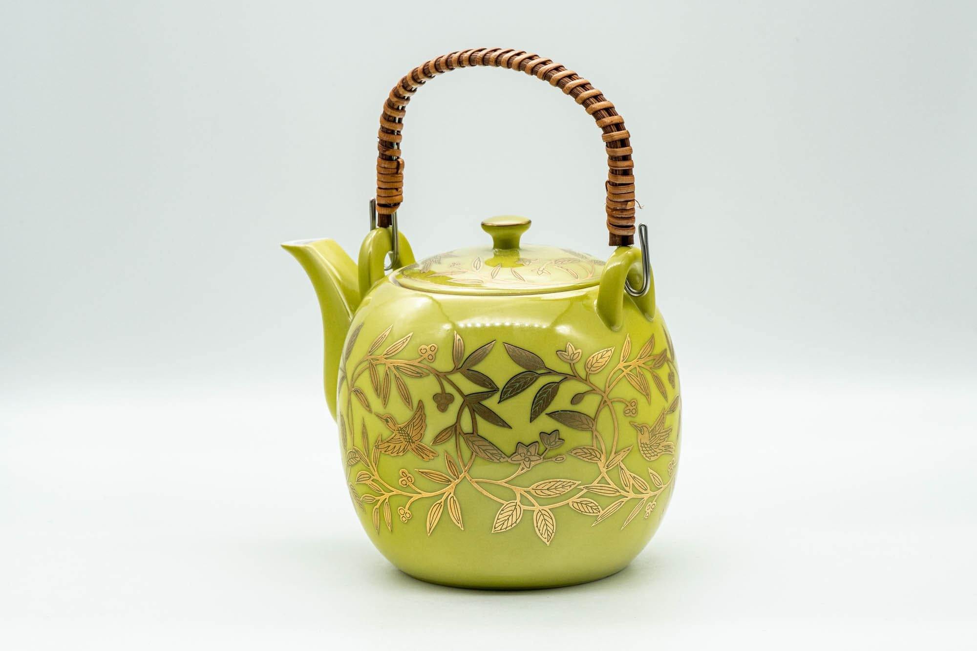 Japanese Dobin - Golden Bird Leaves Yellow Debeso Teapot - 500ml
