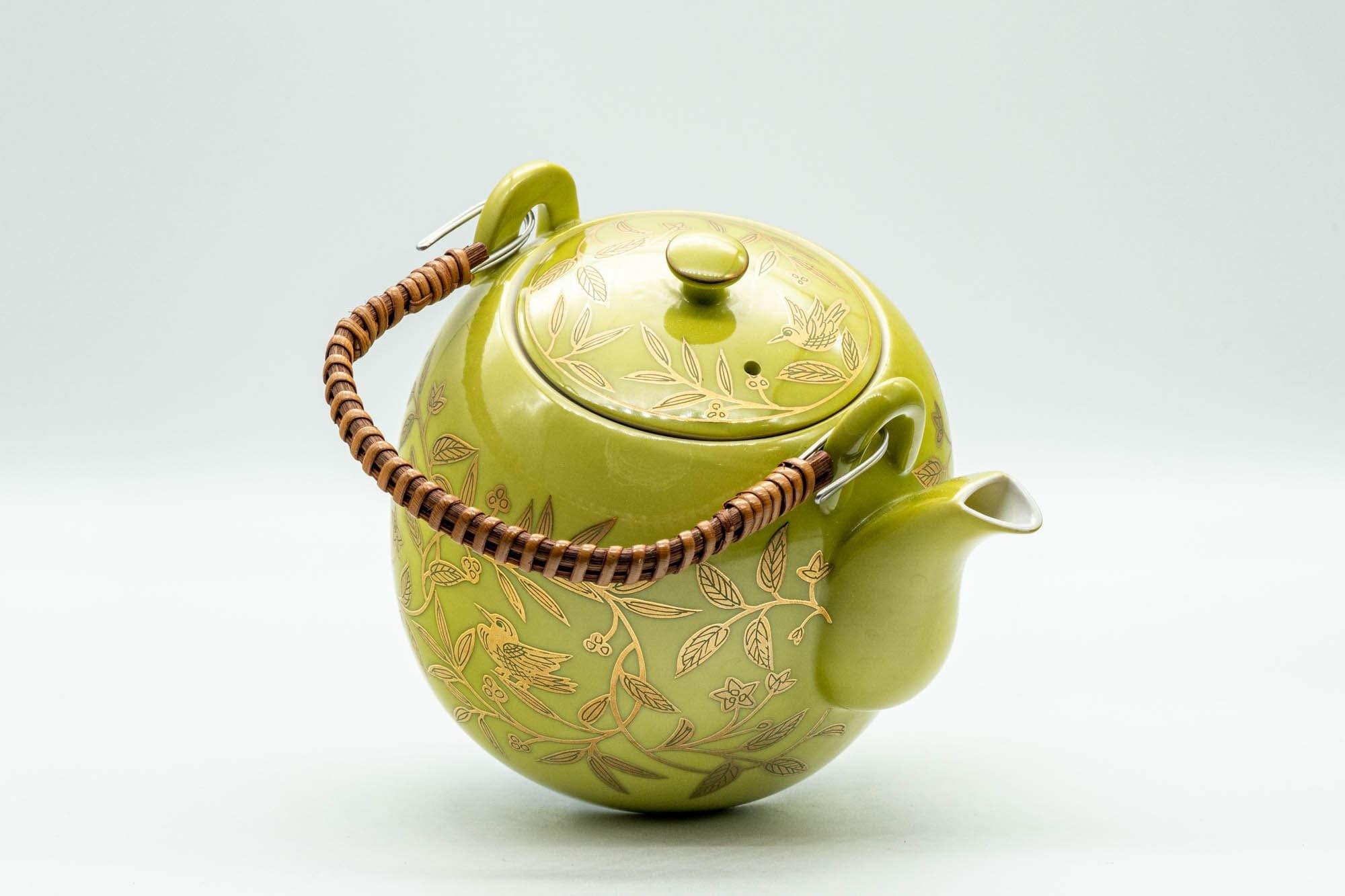 Japanese Dobin - Golden Bird Leaves Yellow Debeso Teapot - 500ml